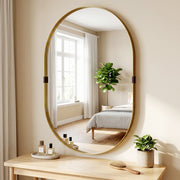 Wall Mirror with Deep Frame for Brightening Hallways or Living Rooms Gold Homcom