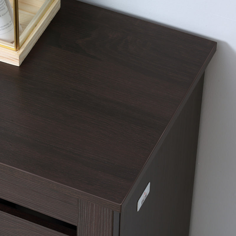 Dark Brown 5 Tier Narrow Shoe Cabinet with Adjustable Shelves for Hallway Storage by HOMCOM