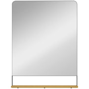 Wall Mounted Mirror with Storage Shelf Ideal for Hallway or Bathroom Use Black AOSOM