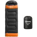 Camping Sleeping Bag for Adults Lightweight and Roomy with Blanket Zip Grey Orange