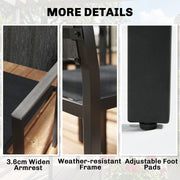 Garden Dining Set for 6 with Stackable Chairs and Wipe Clean Table, Grey & Black Outsunny