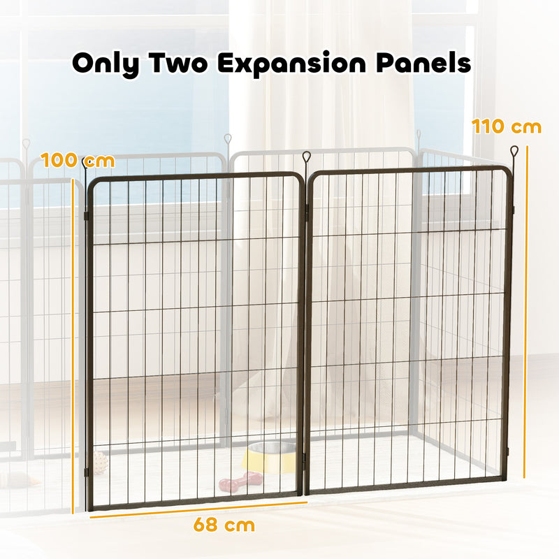 2 Piece Dog Pen Expansion Pack with 3 Connecting Stakes for 100cm High Pet Playpen by PawHut