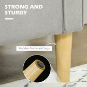 2 Seater Sofa with Hidden Storage and Wooden Legs for Small Spaces Light Grey