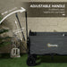 120L Folding Garden Trolley Cart with Wheels and Adjustable Handle for Camping and Beach by Outsunny