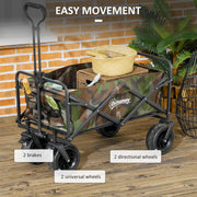 Folding Steel Frame Garden Trolley with 95L Capacity and Handle for Outdoor Use