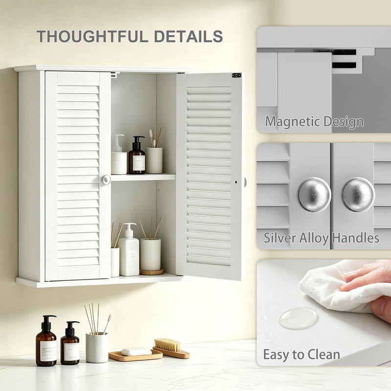 Bathroom Wall Cabinet White - image 7