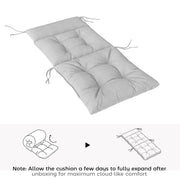 Garden Chair Cushion Set of 4 with Headrest and Back Support Water Repellent Light Grey Outsunny
