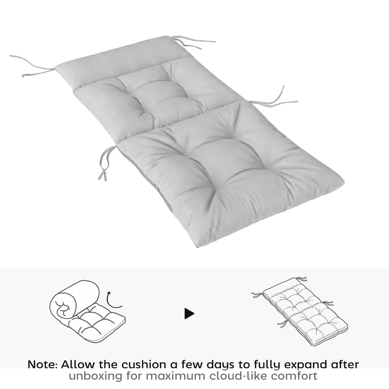 Garden Chair Cushion Set of 4 with Headrest and Back Support Water Repellent Light Grey Outsunny