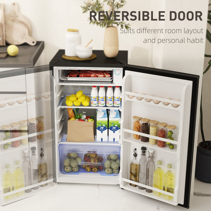 Black 91L Freestanding Under Counter Fridge with Lock by HOMCOM