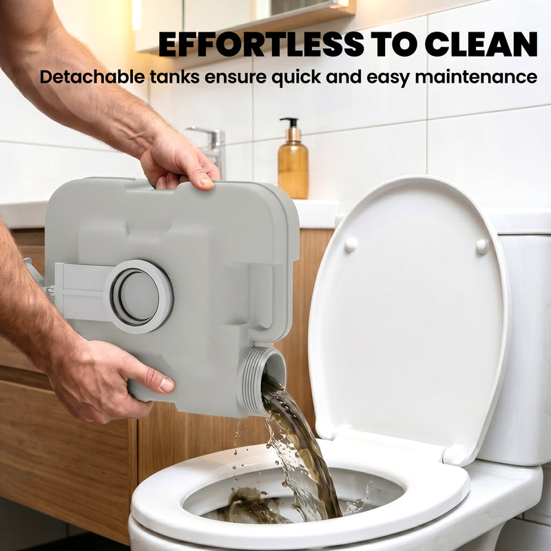 HOMCOM 10L Plastic Portable Toilet - Grey