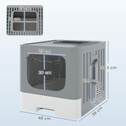 Foldable Cat Litter Box with Lid Drawer and Scoop for Easy Cleaning and Odour Control Grey AOSOM