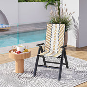 Orange Rattan Reclining Garden Chairs with Adjustable Backrest and Cushions by Outsunny
