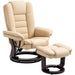 Beige Faux Leather Reclining Chair with 135Â° Adjustability and Footstool by HOMCOM