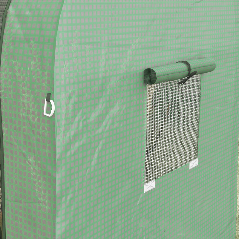 Portable Tomato Greenhouse With Roll Up Doors and Mesh Windows For Outdoor Growing Green