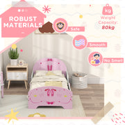 Pink Ballet Theme Toddler Bed Frame with Safety Rails for Ages 3-6 by AIYAPLAY