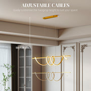 Ceiling Pendant Light with Adjustable Colour Temperatures Ideal for Living Room Gold Tone AOSOM