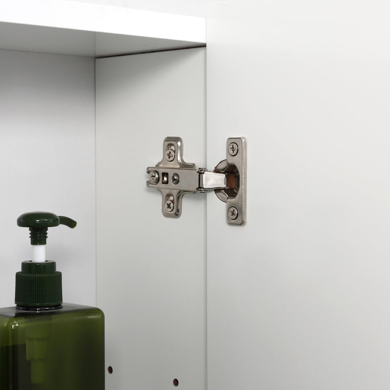 White Wall Mounted Bathroom Mirror Cabinet With Shelves For Toiletries Storage