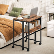 Industrial Drop Leaf Writing Desk 63 cm Space Saving Home Office Work Table