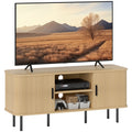 Oak TV Stand Cabinet for TVs up to 55 Inches with Storage Shelves and Cupboard by HOMCOM