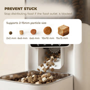 Automatic Cat Feeder with Timer Voice Recorder and Portion Control for 6 Meals Daily White