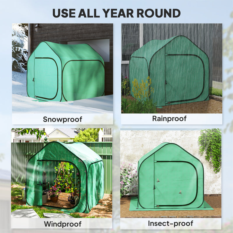 Mini Pop Up Greenhouse 150x148cm for Hassle Free Growing by Outsunny