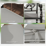 Light Grey Garden Chair Cushions Set of 2 Weather Resistant Outdoor Pads by Outsunny