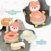 Baby Potty Training Toilet with Splash Guard and Anti Tip Design Easy to Clean Grey AOSOM