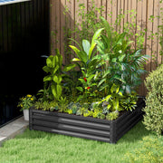 Light Grey 432L Raised Steel Garden Bed Box For Growing Vegetables Flowers Herbs