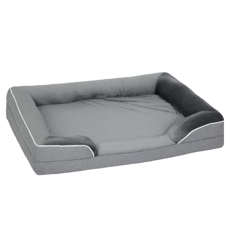 Washable Dog Sofa Bed With Removable Cover And Non Slip Base For Small Pets Grey