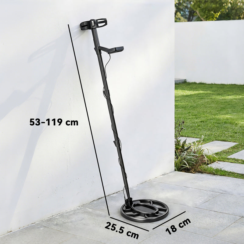 Metal Detector for Outdoor Treasure Hunting with Waterproof Coil and LCD Display Black Orange AOSOM