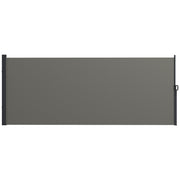 Dark Grey Retractable Side Awning Privacy Screen For Garden Hot Tub Or Balcony 4m