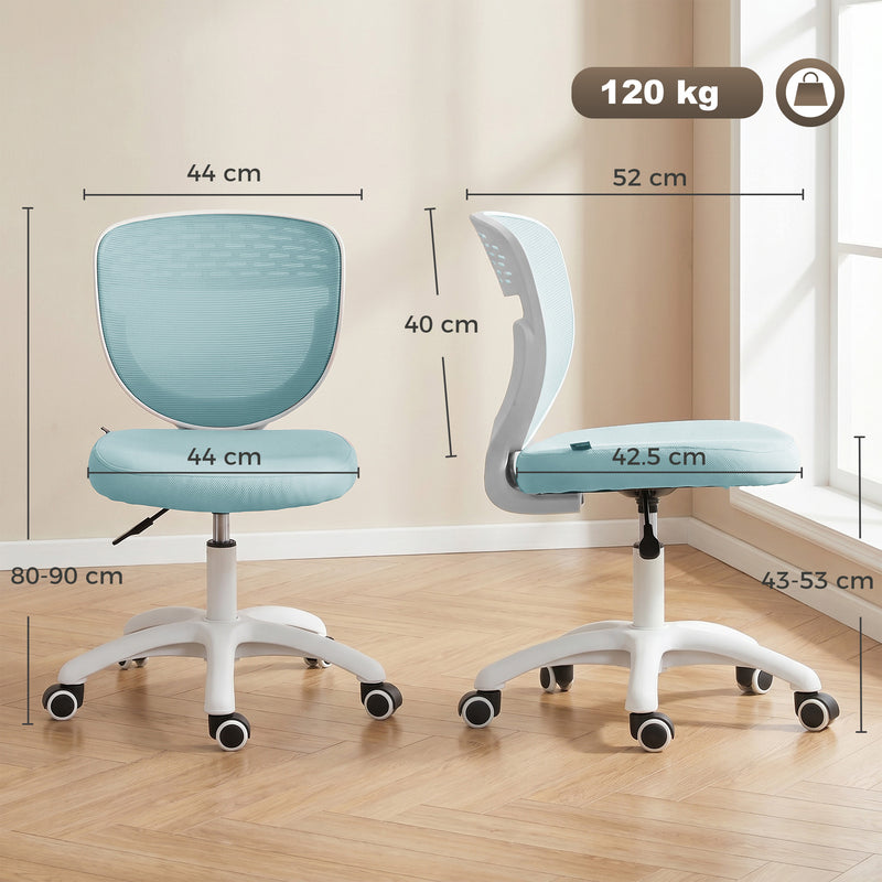 Compact Desk Chair for Small Bedrooms or Home Offices with Mesh Back