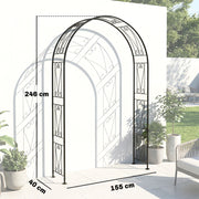 Metal Garden Arch for Climbing Plants and Outdoor Decorations Black Outsunny