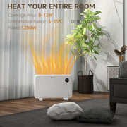 1200W Electric Convector Heater With Thermostat And Timer Freestanding Or Wall Mounted White