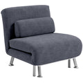Single Sleeper Chair, Charcoal Grey Velvet Feel, Comfortable and Stylish by HOMCOM