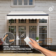 2.5 x 2m Electric Retractable Awning with Remote Control UV30+ Sun Shade for Garden Beige by Outsunny