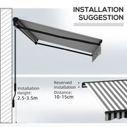Grey and White 3x2m Electric Garden Awning with Remote Control and Aluminium Frame