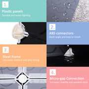 16 Cube Shoe Storage Cabinet with Modular Shelves Fits 32 Pairs for Hallway or Bedroom