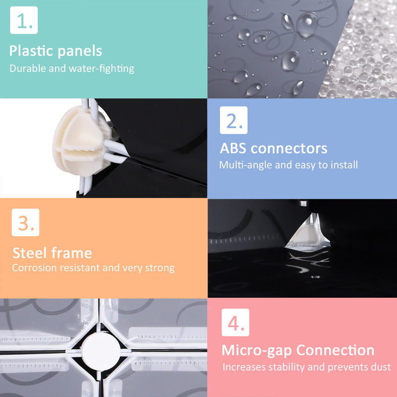 16 Cube Shoe Storage Cabinet with Modular Shelves Fits 32 Pairs for Hallway or Bedroom