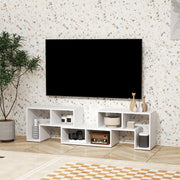 White Extendable TV Stand for TVs up to 75 Inches With Storage Shelves by HOMCOM