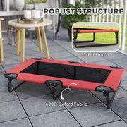 Red Portable Elevated Dog Bed With Breathable Mesh For Large Pets Indoor Or Outdoor Use