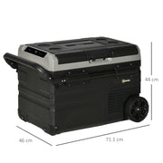 40L Portable Car Fridge Freezer with LED Light and Foldable Handles for Travel Grey AOSOM