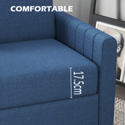 Blue 2 Seat Sofa Linen Look Modern Design Comfortable and Stylish by HOMCOM