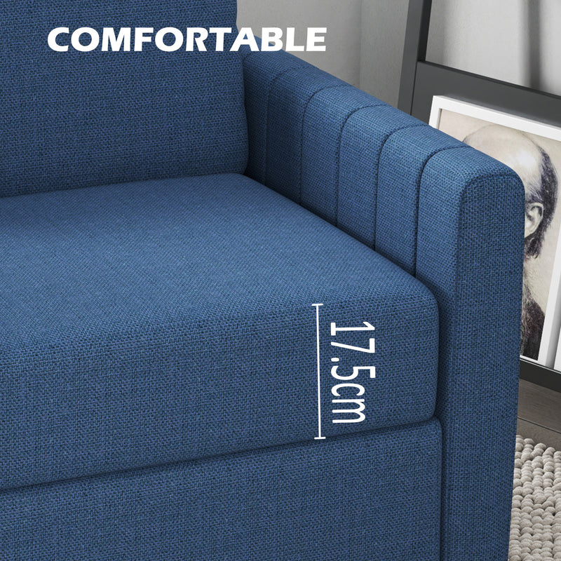 Blue 2 Seat Sofa Linen Look Modern Design Comfortable and Stylish by HOMCOM