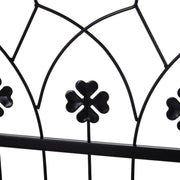 Metal Garden Arch with Gate for Climbing Plants and Roses Outdoor Arbour, Black