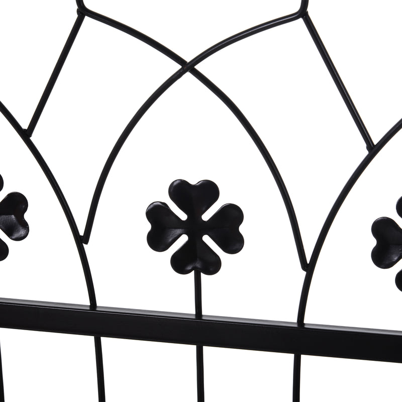 Metal Garden Arch with Gate for Climbing Plants and Roses Outdoor Arbour, Black