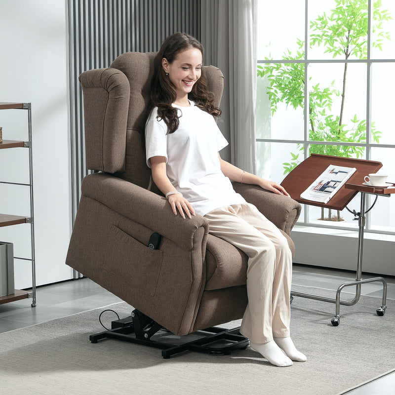 Dark Brown 45 Degree Electric Riser and Recliner Chair for Comfortable Seating by HOMCOM