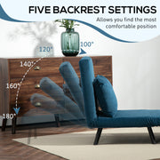 4 in 1 Single Chair Bed with Pillow Converts to Lounger or Guest Bed Navy Blue