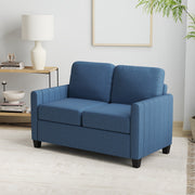 Blue 2 Seat Sofa Linen Look Modern Design Comfortable and Stylish by HOMCOM