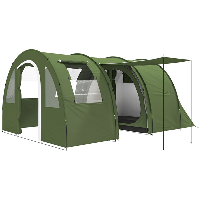 6 Person Family Tent with Separate Living and Sleeping Areas for Comfortable Camping Green
